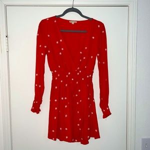 For Love and Lemons Red Long-sleeve Dress
